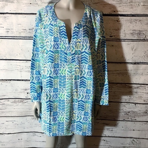 Vineyard Vines Split Neck Linen Blend Tunic - Picture 4 of 7